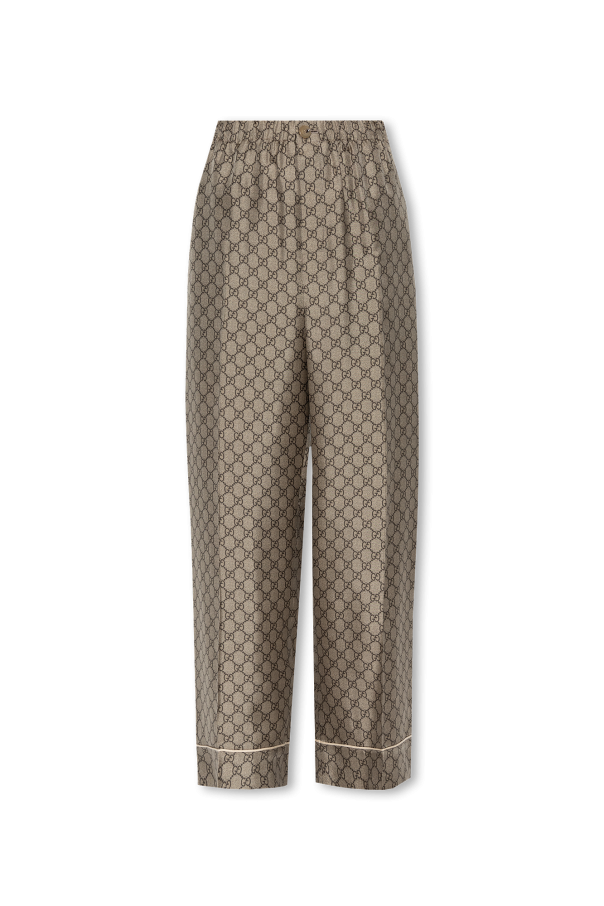 Gucci Silk trousers with monogram Women's Clothing Vitkac